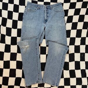 vintage guess light wash made in usa well broken in jeans size 34